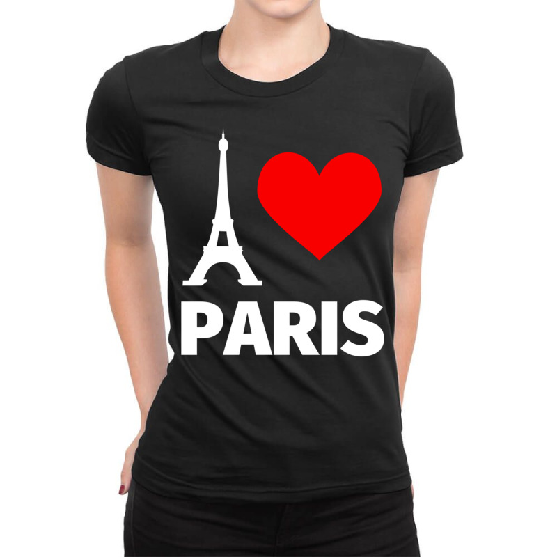 Paris Eiffel Tower Pullover Hoodie   I Love Paris For Girls Ladies Fitted T-Shirt by cm-arts | Artistshot