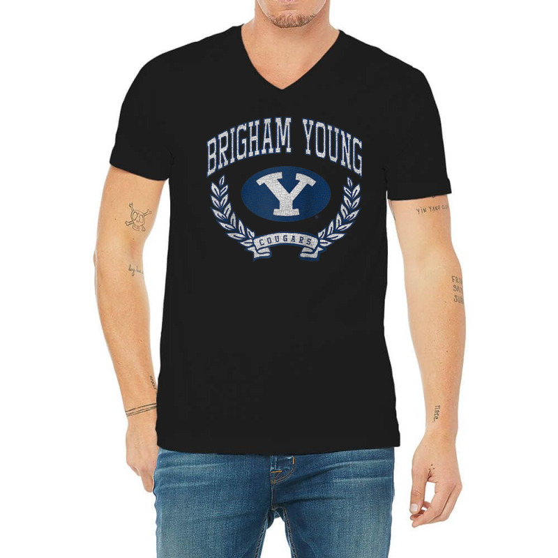 Byu Cougars Victory Vintage Raglan Baseball Tee V-Neck Tee by cm-arts | Artistshot