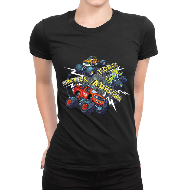 Blaze And The Monster Machines Friction, Force, Adhesion Ladies Fitted T-Shirt by cm-arts | Artistshot