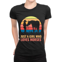 Just A Girl Who Loves Horses Western Horse Riding Rider Ladies Fitted T-shirt | Artistshot