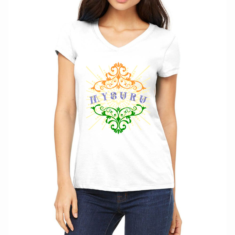 Indian Pride From Mysuru Women's V-Neck T-Shirt by cm-arts | Artistshot