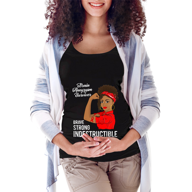 Brain Aneurysm Survivor Indestructible Awareness Gift Maternity Scoop Neck T-shirt by CUSER3772 | Artistshot