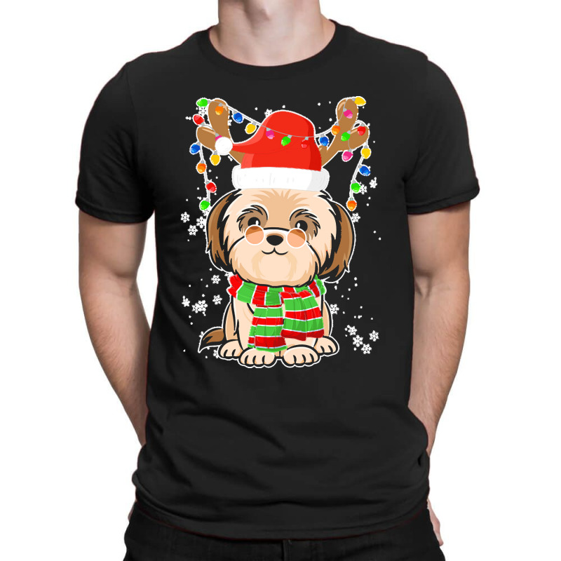 Funny Shih Tzu Lovers Christmas Shih Tzu Christmas Tree Santa Hat Xmas T-shirt | Artistshot