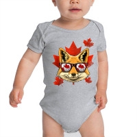 Canadian Fox Maple Tree Leaf Canada Flag Animal Fox Lover Tank Top Baby Bodysuit | Artistshot