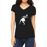 Badass Woman With A Guitar Women's V-neck T-shirt | Artistshot