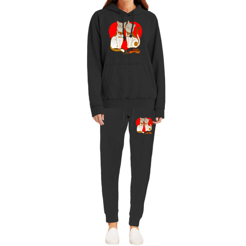 Valentine's Days Special Design Love Red Cat Hoodie & Jogger Set | Artistshot