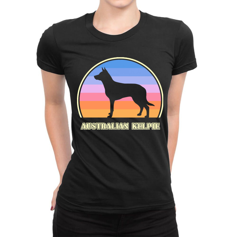 Australian Kelpie Australian Kelpie Vintage Sunset Dog Ladies Fitted T-Shirt by netheriteshepherd | Artistshot