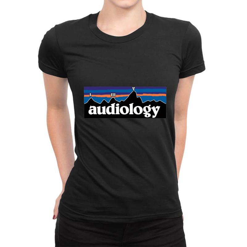 Audiology Mountains Ladies Fitted T-Shirt by cm-arts | Artistshot