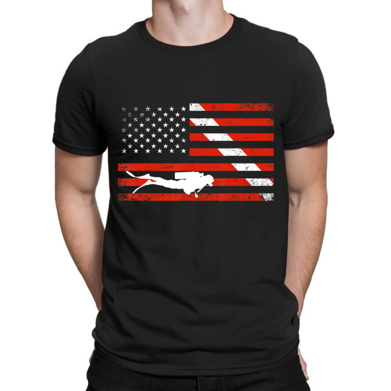 Diver Down Dive Flag Scuba Diving American Flag T-shirt | Artistshot