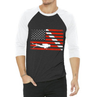 Diver Down Dive Flag Scuba Diving American Flag 3/4 Sleeve Shirt | Artistshot