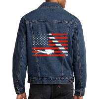 Diver Down Dive Flag Scuba Diving American Flag Men Denim Jacket | Artistshot