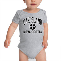 Oak Island Varsity Style Cross Black Print Pullover Hoodie Baby Bodysuit | Artistshot