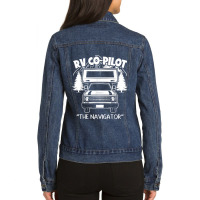 Rv Co-pilot Funny Camper Vacation Road Trip The Navigator Ladies Denim Jacket | Artistshot