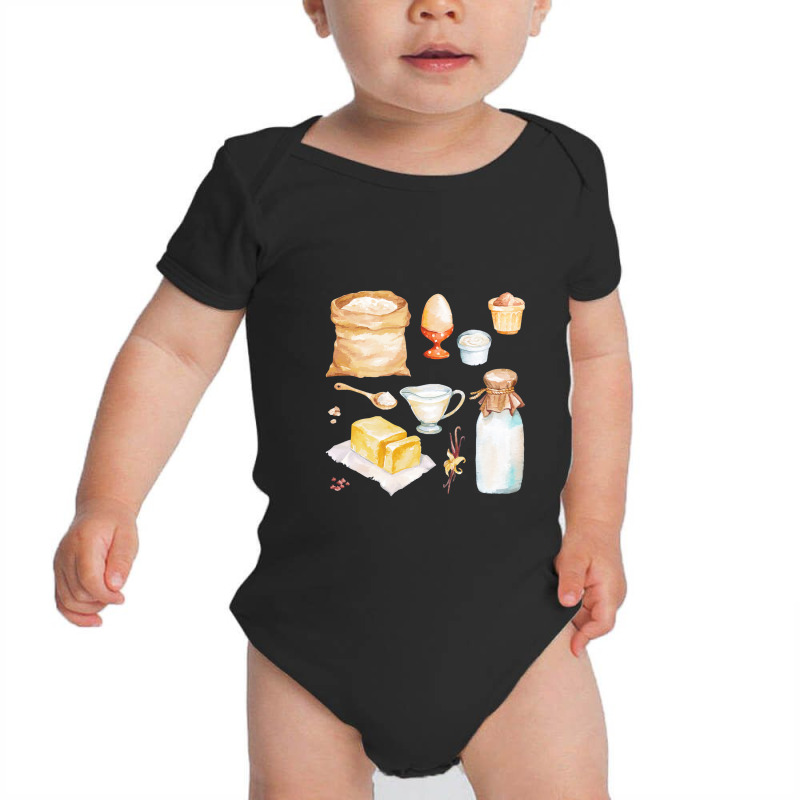 Baker Ingredients  Assorted Baking Ingredients Baby Bodysuit by siapsantuy | Artistshot