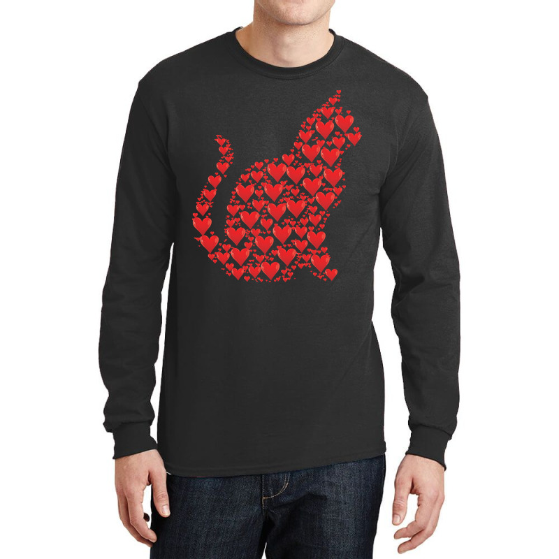 Funny Valentine Day Gift Valentines Day Cat Of Hearts Funny Kitty Kitt Long Sleeve Shirts | Artistshot