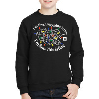 This Is Fine. I'm Fine. Everything Is Fine Christmas Lights Youth Sweatshirt | Artistshot