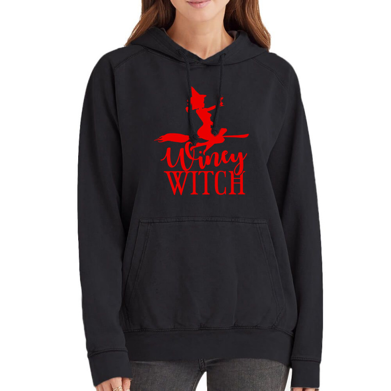 Winey Witch Funny Adult Humor Halloween Vintage Hoodie | Artistshot