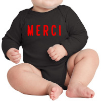 Noun Merci Thank You Translation Long Sleeve Baby Bodysuit | Artistshot