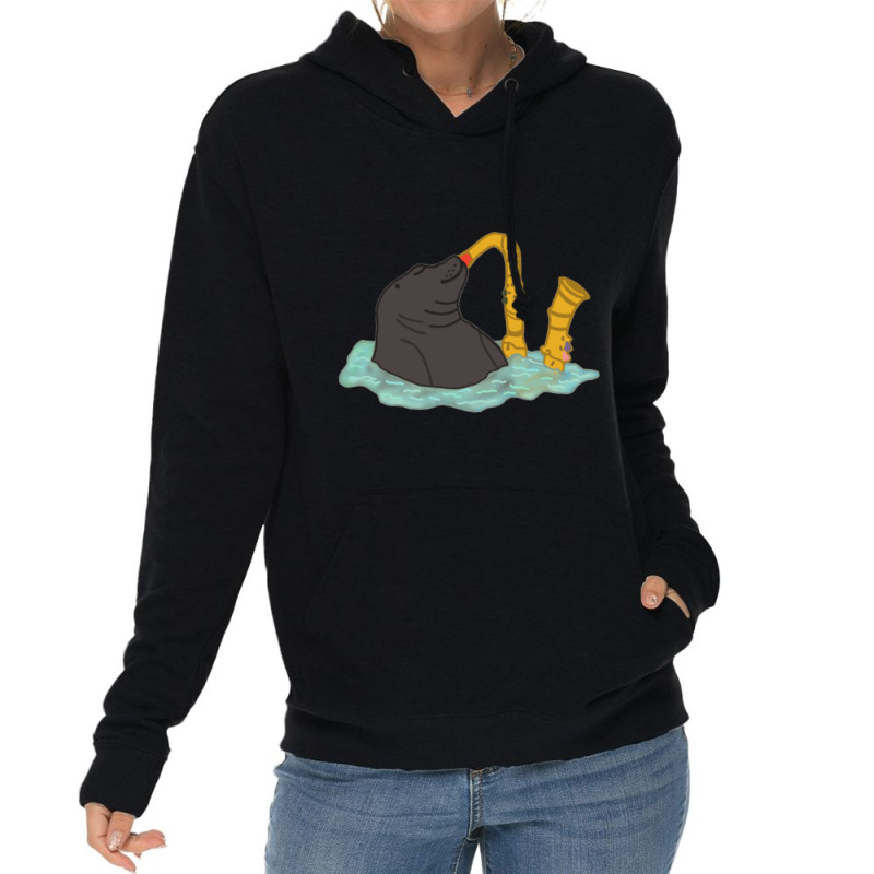 Seal Playing Saxophone Vine Lightweight Hoodie | Artistshot