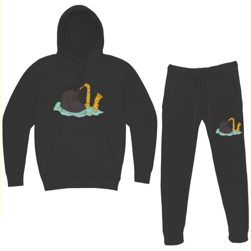 Seal Playing Saxophone Vine Hoodie & Jogger Set | Artistshot