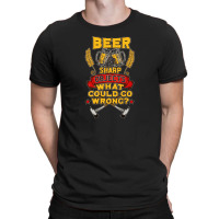 Axe Throwing Beer And Sharp Objects Funny Hatchet Tossing. T-shirt | Artistshot