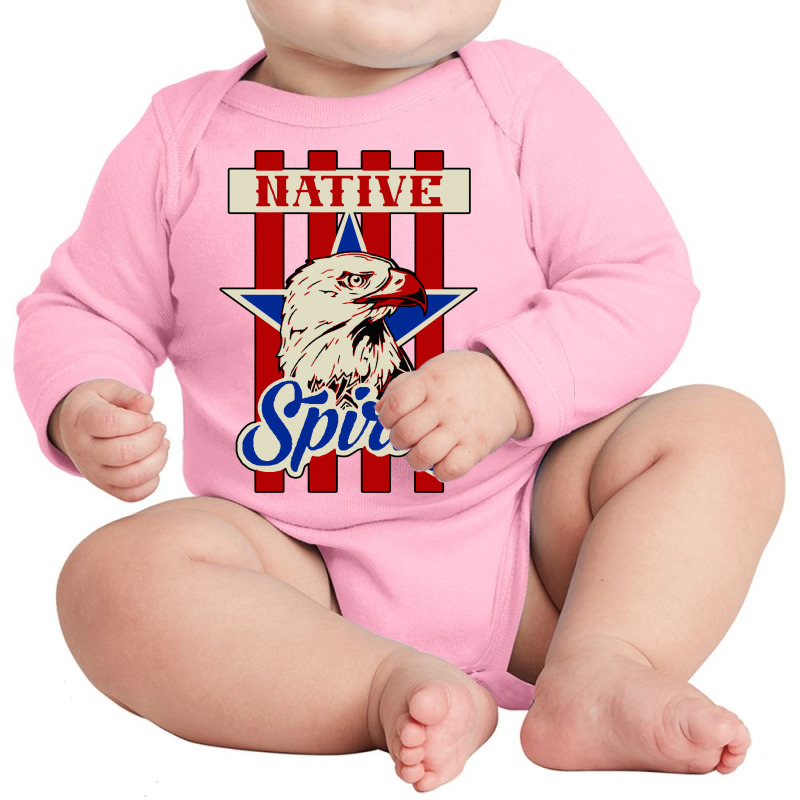 American Eagle Native Spirit Long Sleeve Baby Bodysuit | Artistshot