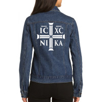 Christian Ic Xc Nika   Eastern Orthodox Premium T Shirt Ladies Denim Jacket | Artistshot