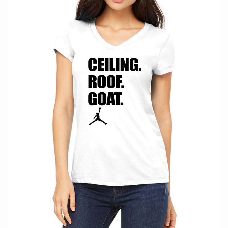 Custom Ceiling Roof Goat Women S V Neck T Shirt By Zone Artistshot