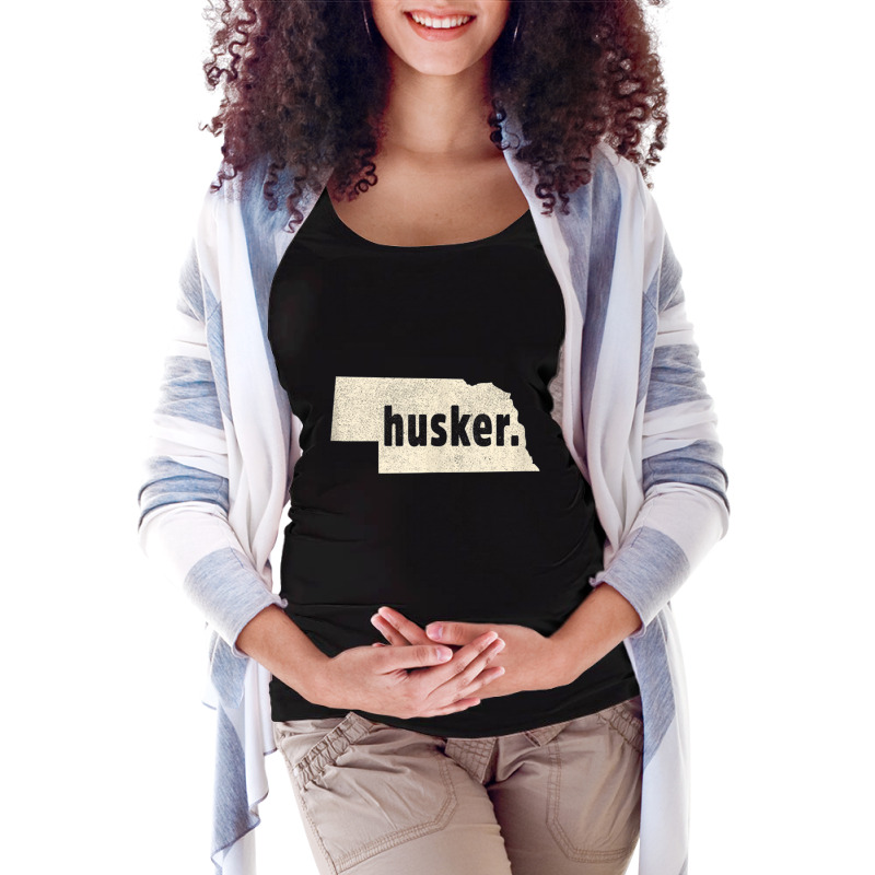 Nebraska State Nickname Husker [distressed] Tank Top Maternity Scoop Neck T-shirt by cm-arts | Artistshot