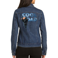 Gru Cool Dad Ice Letters Portrait Ladies Denim Jacket | Artistshot