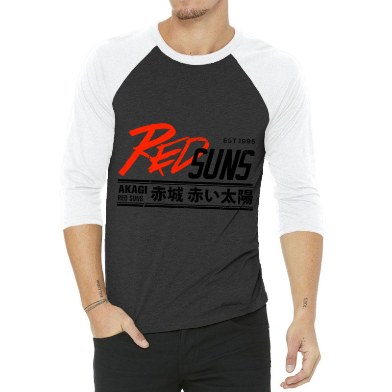 Initial D - Redsuns Tee (black) 3/4 Sleeve Shirt by PRISCILLABIRD | Artistshot