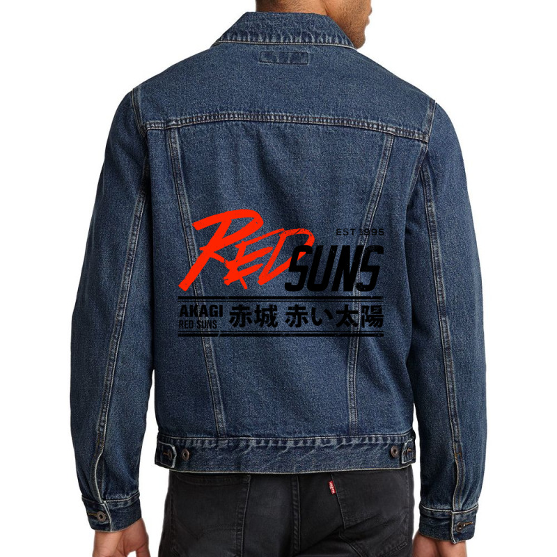 Initial D - Redsuns Tee (black) Men Denim Jacket by PRISCILLABIRD | Artistshot