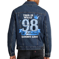 98 & Fabulous I Blue Black Party Group Candid Photo Outfit Men Denim Jacket | Artistshot