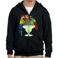 Parrots Drinking Margarita Hawaiian Vacation Birds Youth Zipper Hoodie | Artistshot