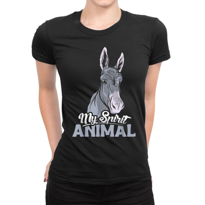 My Spirit Animal Design Donkey Lover And Donkey T Shirt Ladies Fitted T-Shirt by cm-arts | Artistshot