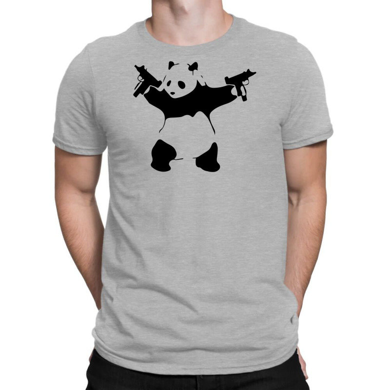 Panda Holding Machine Guns Funny T-shirt | Artistshot