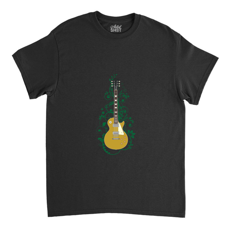 Gold Lp Style Electric Guitar Flowering Vines 1 Classic T-shirt | Artistshot