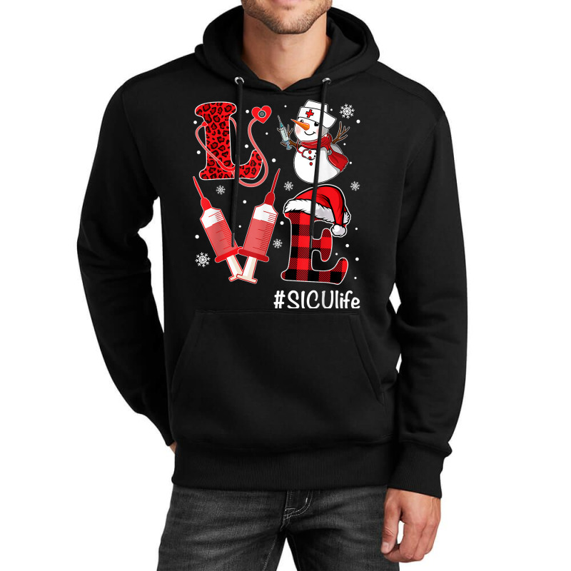 Love Nurse Life Shirt Snowman Syringe Sicu Nurse Christmas Unisex Hoodie | Artistshot