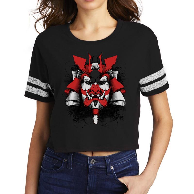 Mask Geisha Angry Devil Scorecard Crop Tee by turgongon | Artistshot