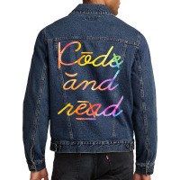 Code And Read Dyslexia Awareness T Shirt Men Denim Jacket | Artistshot