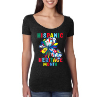 Hispanic Heritage Month Latino Countries Flags Sunflower (2) Women's Triblend Scoop T-shirt | Artistshot