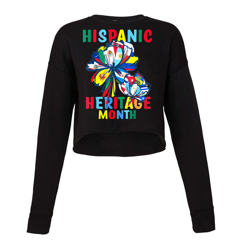 Hispanic Heritage Month Latino Countries Flags Sunflower (2) Cropped Sweater by JENNYKISS | Artistshot