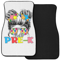 Hello Pre K Toddler Girls First Day Of School Front Car Mat | Artistshot