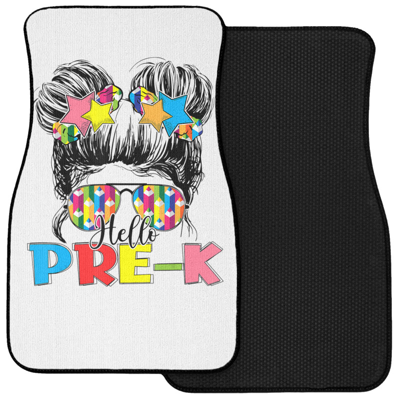 Hello Pre K Toddler Girls First Day Of School Front Car Mat | Artistshot