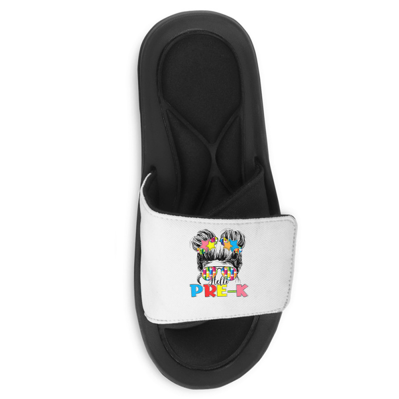 Hello Pre K Toddler Girls First Day Of School Slide Sandal | Artistshot