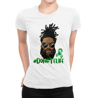 Black Man With Locs Bun Donate Life Ladies Fitted T-shirt | Artistshot