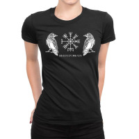 Vegvisir Ravens Odin's Hugin And Munin Sweatshirt Ladies Fitted T-shirt | Artistshot