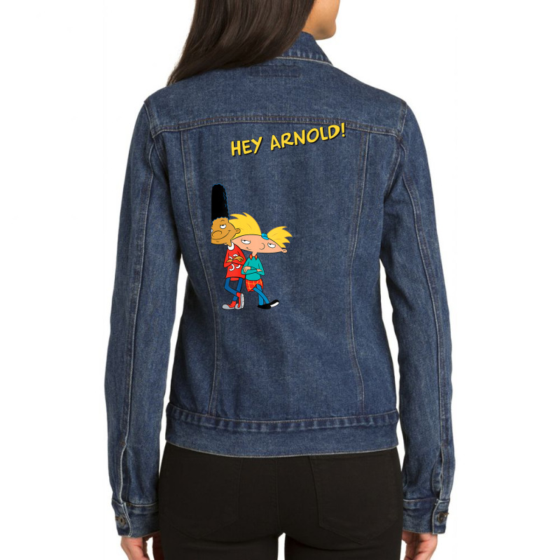 Hey Arnold Arnold And Gerald Ladies Denim Jacket by cm-arts | Artistshot