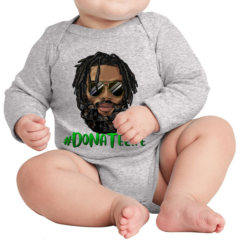 Black Man With Locs Donate Life Long Sleeve Baby Bodysuit by HRA Design Shop | Artistshot