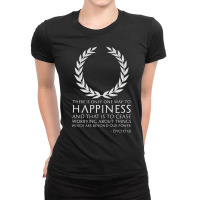 Classical Greek Stoic Philosophy Epictetus Quote Happiness Ladies Fitted T-shirt | Artistshot